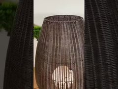 আউটডোর রটান ট্রিপড ফ্লোর ল্যাম্প নেতৃত্বাধীন কালো স্ট্যান্ডিং লাইট হোটেল আধুনিক সজ্জা