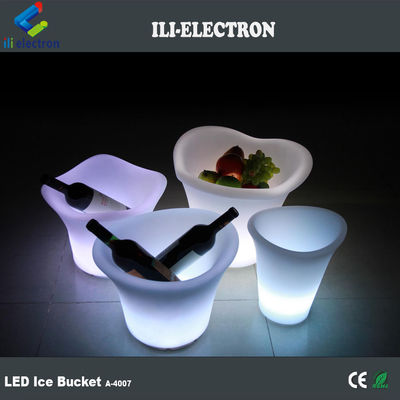 পার্টির জন্য পুনরায় চার্জযোগ্য প্লাস্টিকের LED বরফ বালতি জলরোধী ওয়্যারলেস বহনযোগ্য বহিরঙ্গন