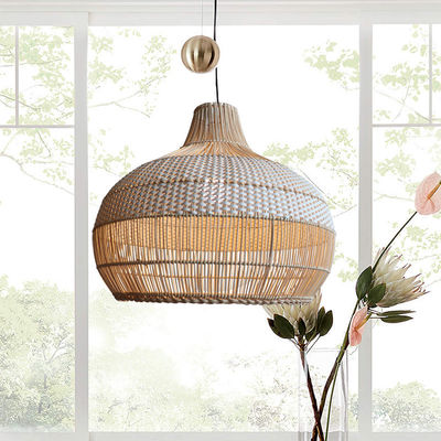 বাঁশ রত্ন দুল আলো, ইনডোর হোম সজ্জা জন্য Wicker সিলিং ল্যাম্প