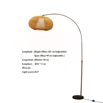 ডিমমেবল LED রটান বাঁশ হালকা ছায়া Wicker সুইচ নিয়ন্ত্রণ