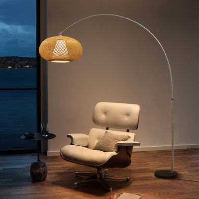 ডিমমেবল LED রটান বাঁশ হালকা ছায়া Wicker সুইচ নিয়ন্ত্রণ
