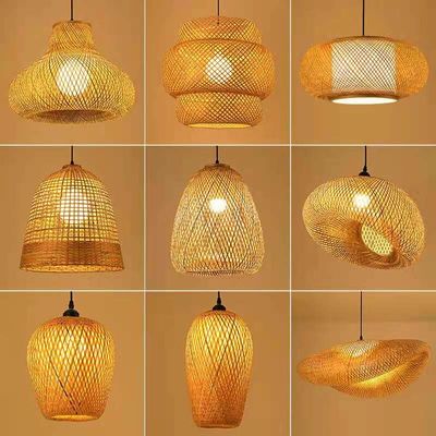 হস্তনির্মিত Wicker Rattan Pendant Chandelier 150 ডিগ্রী Beam Angle সুইচ নিয়ন্ত্রণ