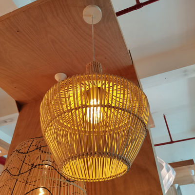 হস্তনির্মিত Wicker Rattan Pendant Chandelier 150 ডিগ্রী Beam Angle সুইচ নিয়ন্ত্রণ