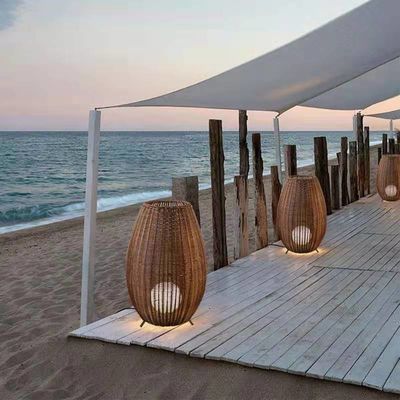 হস্তনির্মিত Wicker Rattan Pendant Chandelier 150 ডিগ্রী Beam Angle সুইচ নিয়ন্ত্রণ