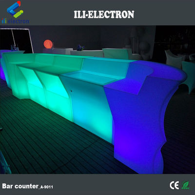তরঙ্গ আকৃতি আলোকিত LED বার কাউন্টার, বহিরঙ্গন আলো আপ বার টেবিল জলরোধী