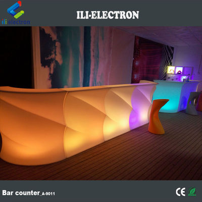 তরঙ্গ আকৃতি আলোকিত LED বার কাউন্টার, বহিরঙ্গন আলো আপ বার টেবিল জলরোধী