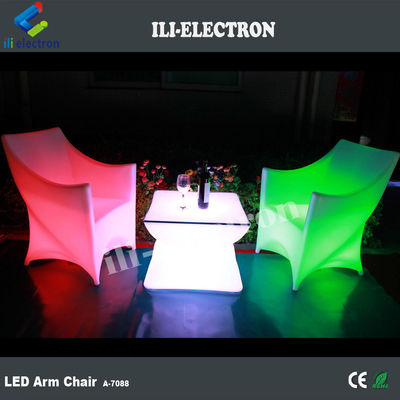PE প্লাস্টিক LED রিচার্জেবল লিথিয়াম ব্যাটারি সহ আলোকিত আসবাবপত্র চেয়ার RGB