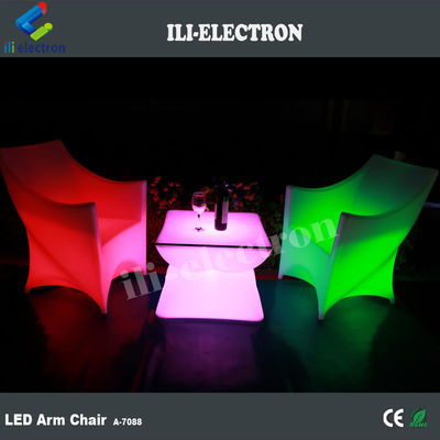 PE প্লাস্টিক LED রিচার্জেবল লিথিয়াম ব্যাটারি সহ আলোকিত আসবাবপত্র চেয়ার RGB