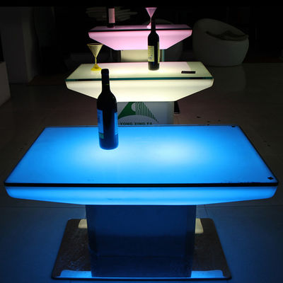 স্টেইনলেস স্টীল বেস বহিরঙ্গন উচ্চ শীর্ষ নেতৃত্বাধীন বার টেবিল