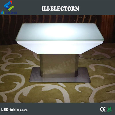 স্টেইনলেস স্টীল বেস বহিরঙ্গন উচ্চ শীর্ষ নেতৃত্বাধীন বার টেবিল