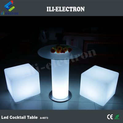 LED গ্লাস বার টেবিল পার্টি ককটেল টেবিল
