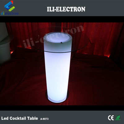 LED গ্লাস বার টেবিল পার্টি ককটেল টেবিল
