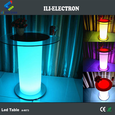 গ্লাস টেবিলের উপরে আলোকিত LED বার টেবিল