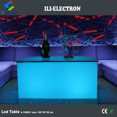 পিই প্লাস্টিকের LED আয়তক্ষেত্রাকার কিউব লাইট বার ক্লাবের জন্য রিমোট কন্ট্রোল সহ টেবিলের রঙ পরিবর্তন